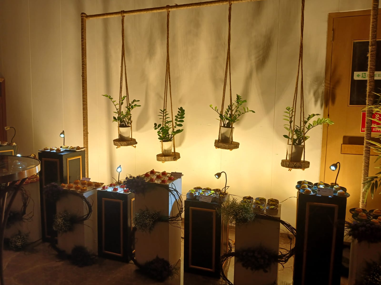 A botanical food presentation prepared for guests